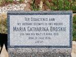 DROSKIE Maria Catharina nee VAN DER WALT 1878-1936