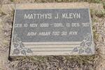 KLEYN Matthys J. 1886-1957
