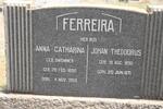 FERREIRA Johan Theodorus 1890-1971 & Anna Catharina SWEMMER 1890-1959