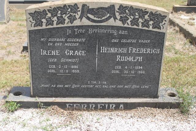 FERREIRA Heinrich Frederich Rudolph 1894-1960 & Irene Grace SCHMIDT 1896-1959