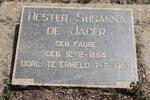 JAGER Hester Susanna, de geb FAURE 1894-1967