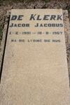 KLERK Jacob Jacobus, de 1901-1967