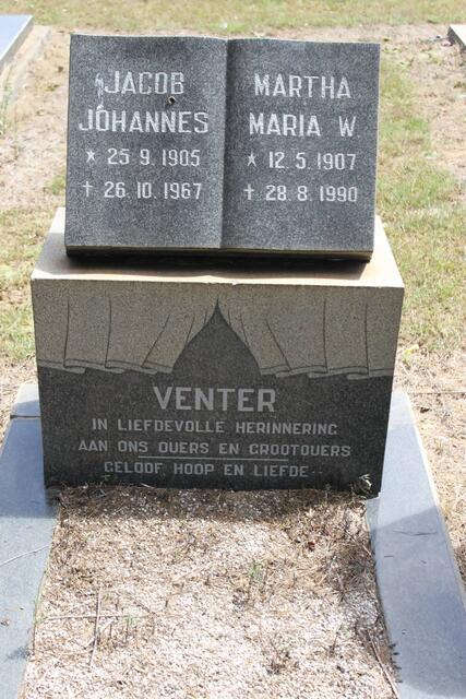 VENTER Jacob Johannes 1905-1967 & Martha Maria W. 1907-1990