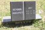 BEKKER Hendrik Johannes 1931-2000