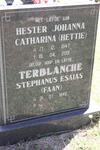 TERBLANCHE Stephanus Esaias 1942- & Hester Johanna Catharina 1947-2001