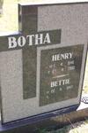 BOTHA Henry 1946-2000 & Bettie 1947-