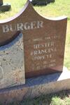 BURGER Hester Francina 1938-2003