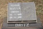 BRITZ Maria Aletta geb COETZER 1906-1980