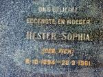 SWART Hester Sophia nee FICK 1894-1961