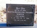 VENTER Martha Magdalena Johanna nee JACOBS 1904-1994