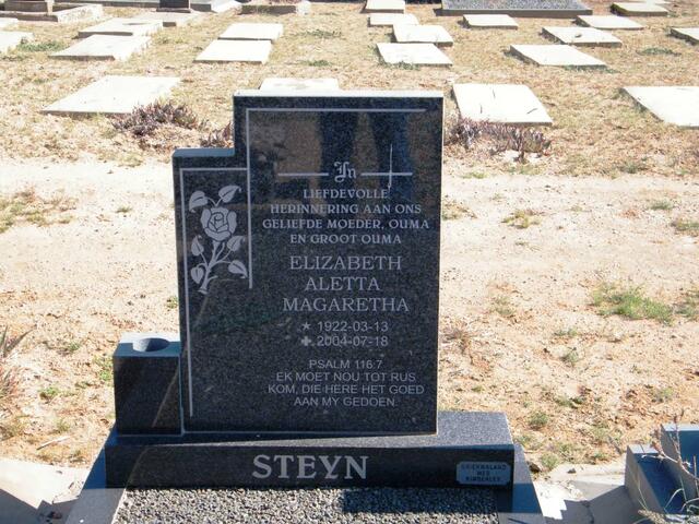 STEYN Elizabeth Aletta Magaretha 1922-2004
