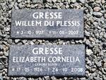 GRESSE Willem Du Plessis 1927-2003 & Elizabeth Cornelia KÜHN 1926-2008