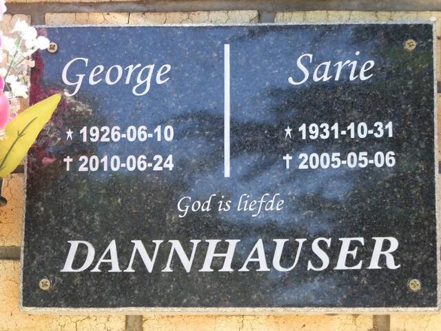 DANNHAUSER George 1926-2010 & Sarie 1931-2005