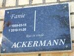 ACKERMANN Fanie 1959-2010