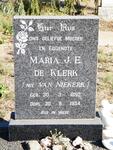 KLERK Maria J.E., de nee VAN NIEKERK 1892-1934