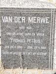 MERWE Thomas Petrus, van der 1890-1953