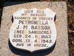 BASSON Petronella J.M. nee SANDBERG 1883-1942