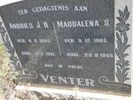 VENTER Andries J.H. 1885-1961 & Magdalena S. 1905-1966