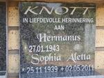 KNOTT Hermanus 1943- & Sophia Aletta 1939-2011