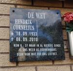 WET Hendrik Cornelius, de 1933-2010