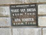 BREDA Marie, van 1942-2011 :: VORSTER Rina 1944-2011