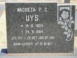 UYS Magrieta P.C. 1909-1984