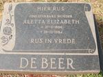 BEER Aletta Elizabeth, de 1886-1984