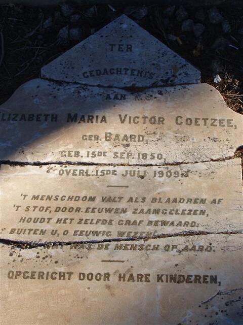 COETZEE Elizabeth Maria Victor nee BAARD 1850-1909