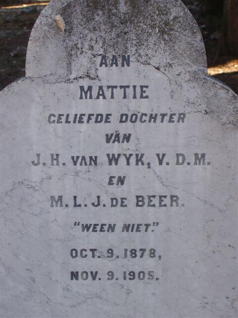 WYK Mattie, van 1878-1905