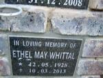 WHITTAL Ethel May 1928-2013