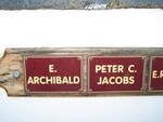 ARCHIBALD E. :: JACOBS Peter C.
