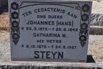 STEYN Johannes 1875-1942 & Catharina M. HEYNS 1875-1927