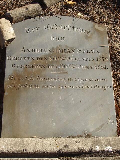 SOLMS Andries Johan 1879-1881