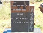 MARAIS Hilletje A. 1902-1989