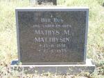 MATTHYSEN Mathys M. 1891-1973