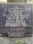 KEMP Henry Mathew 1838-1930 & Elizabeth Alletta Magdalena 1863-1917