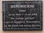 HENDRICKSE June 1929-2008