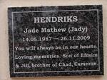 HENDRIKS Jade Mathew 1987-2009