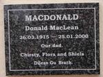 MacDONALD Donald MacLean 1915-2000
