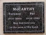McCARTHY Terence 1910-2002 & Pat 1916-1989