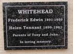 WHITEHEAD Frederick Edwin 1891-1959 & Helen Tennant 1899-1983