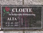 CLOETE Alta 1937-2013
