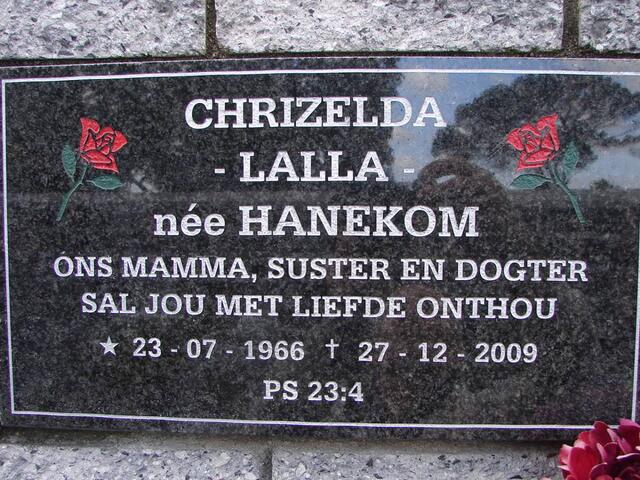 ENGELBRECHT Chrizelda nee HANEKOM 1966-2009