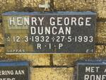 DUNCAN Henry George 1932-1993