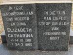 ? Elizabeth Catharina 1910-1980