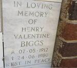 BIGGS Henry Valentine 1912-1980
