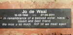WAAL Jo, de 1942-2011