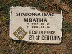 MBATHA Siyabonga Isaac 1987-2008