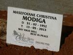 MODIGA Masefofane Christina 1952-2013