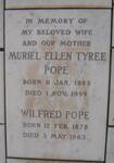 POPE Wilfred 1878-1963 & Muriel Ellen Tyree 1885-1959
